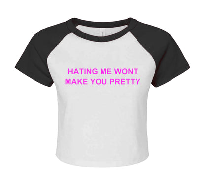 HATING ME WONT | LADIES RAGLAN CROP TOP