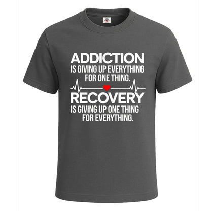 Addiction Is Giving Up | T-Shirt For Men's Charcoal Addiction Is Giving Up | T-Shirt For Men's