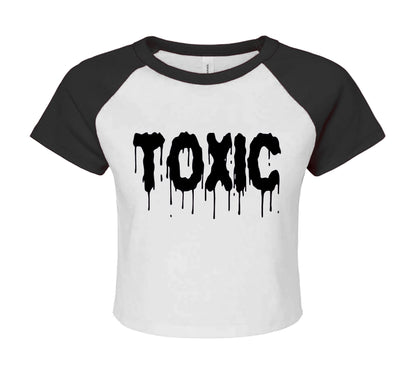 TOXIC GIRL | LADIES RAGLAN CROP TOP