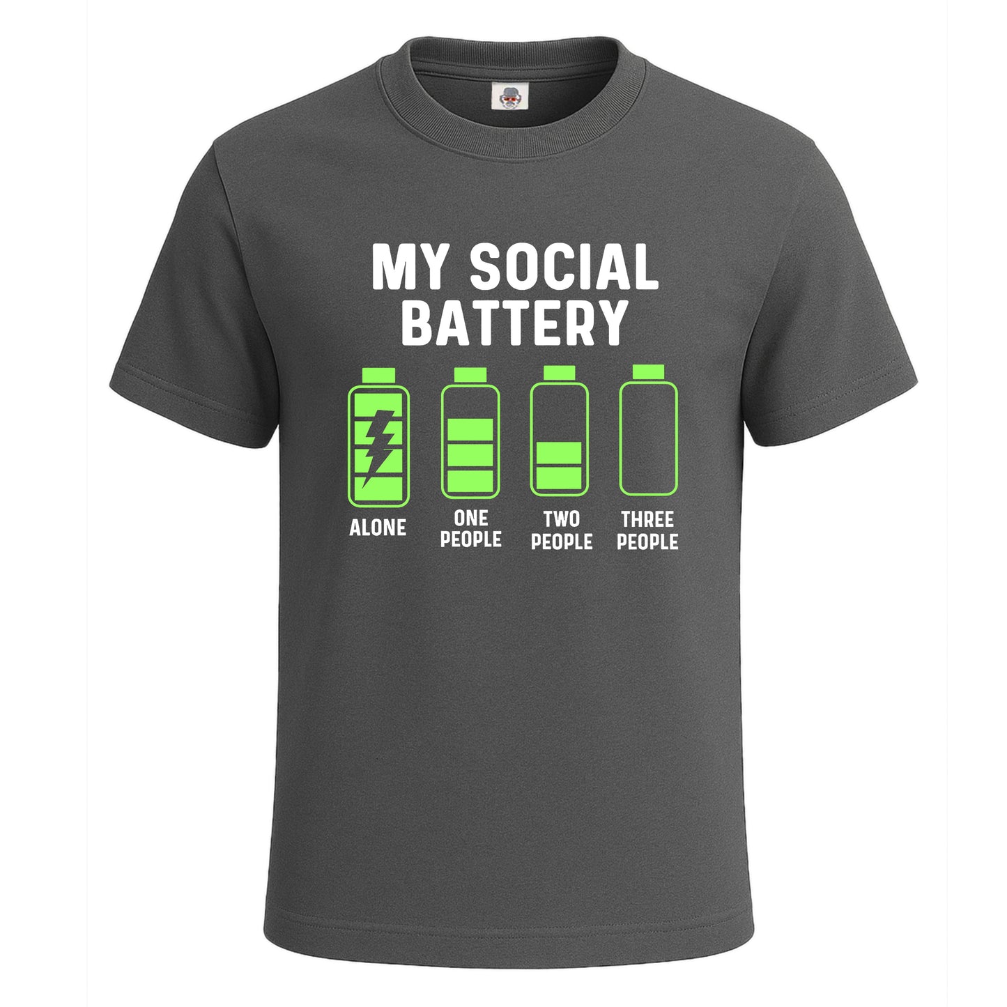 My Social Battery Alone | T-Shirt For Men's Charcoal My Social Battery Alone | T-Shirt For Men's