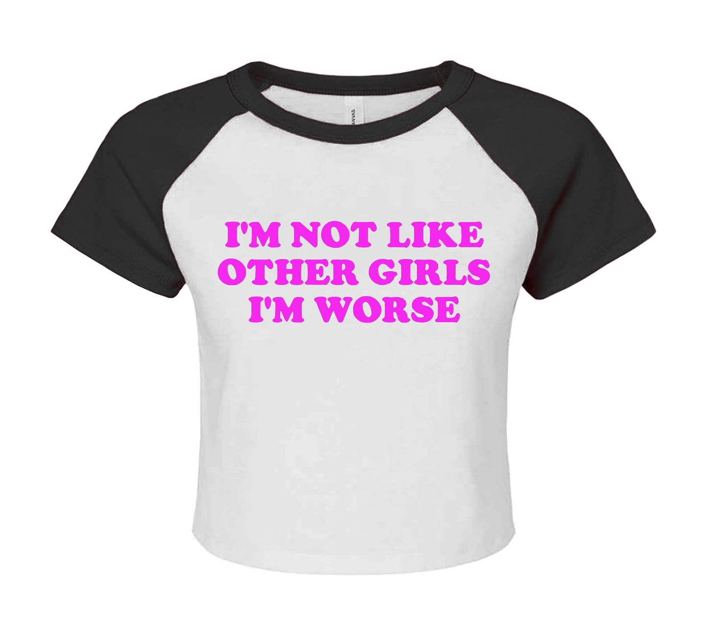 I'M NOT LIKE | LADIES RAGLAN CROP TOP