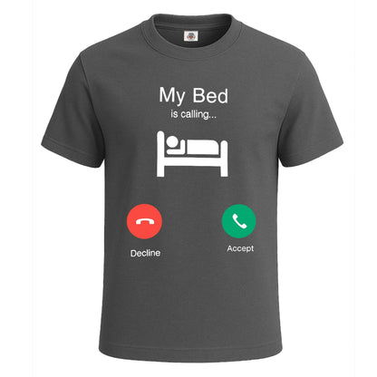 My Bed is Calling Lazy | T-Shirt For Men's Charcoal My Bed is Calling Lazy | T-Shirt For Men's
