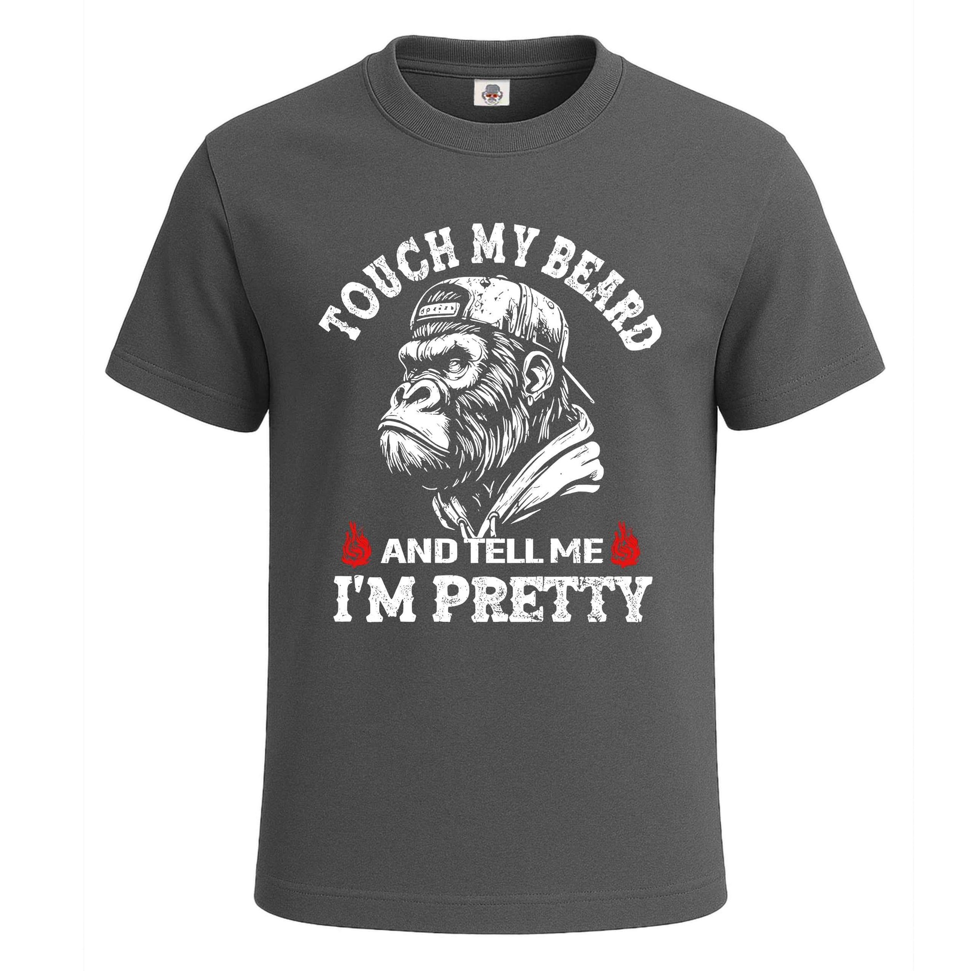 TOUCH MY BEARD AND | T-Shirt For Men's Charcoal TOUCH MY BEARD AND | T-Shirt For Men's