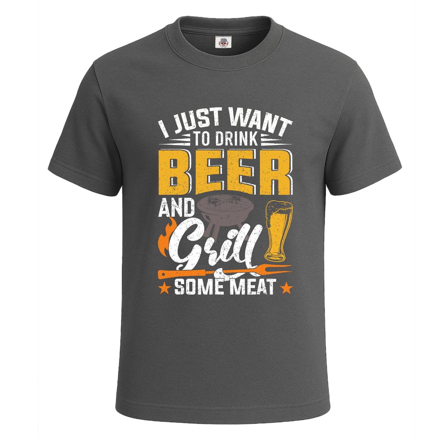 I Just Want To Drink Beer | T-Shirt For Men's Charcoal I Just Want To Drink Beer | T-Shirt For Men's
