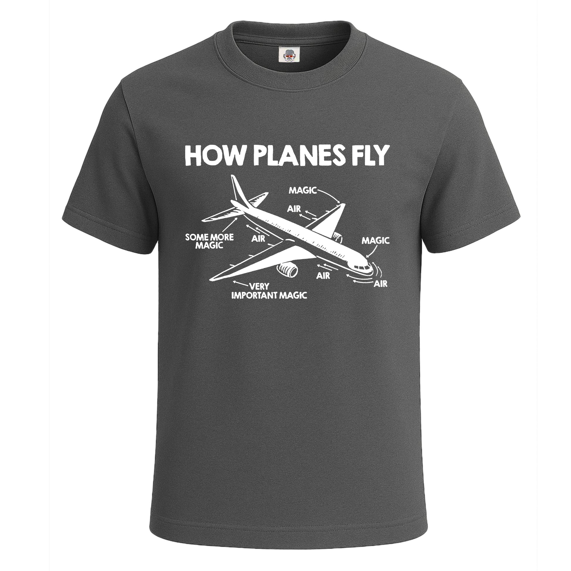 How Planes Fly Aerospace | T-Shirt For Men's Charcoal How Planes Fly Aerospace | T-Shirt For Men's