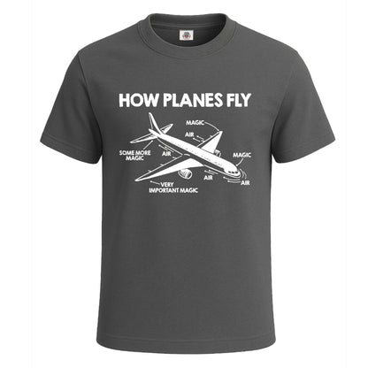 How Planes Fly Aerospace | T-Shirt For Men's Charcoal How Planes Fly Aerospace | T-Shirt For Men's