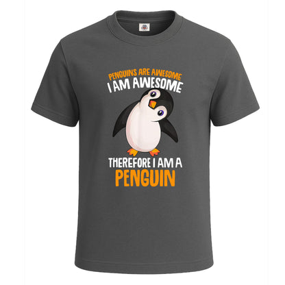 Penguins Are Awesome | T-Shirt For Men's Charcoal Penguins Are Awesome | T-Shirt For Men's