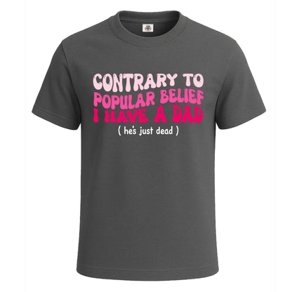Contary To Poplar Belief | T-Shirt For Men's Charcoal Contary To Poplar Belief | T-Shirt For Men's