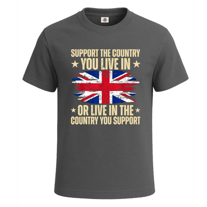 Support The Country You | T-Shirt For Men's Charcoal Support The Country You | T-Shirt For Men's