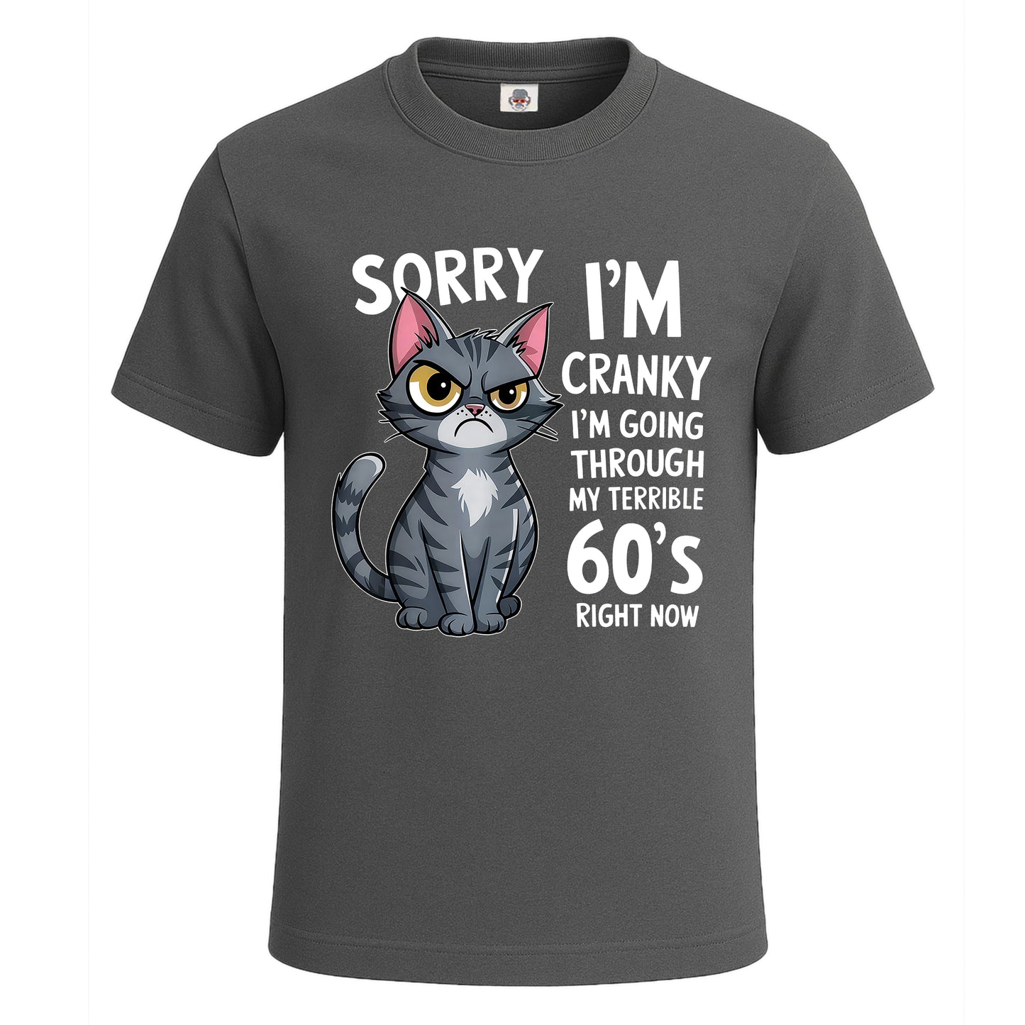 Cat Sorry I'm Cranky | T-Shirt For Men's Charcoal Cat Sorry I'm Cranky | T-Shirt For Men's
