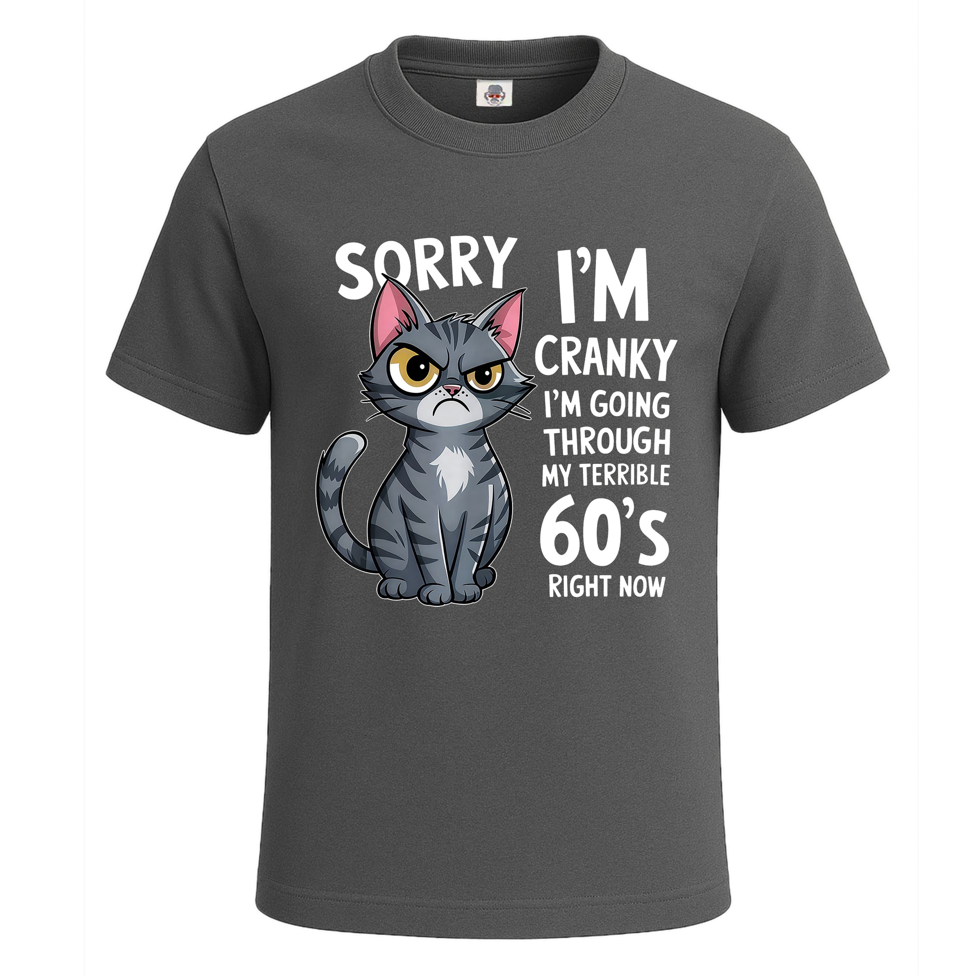 Cat Sorry I'm Cranky | T-Shirt For Men's Charcoal Cat Sorry I'm Cranky | T-Shirt For Men's