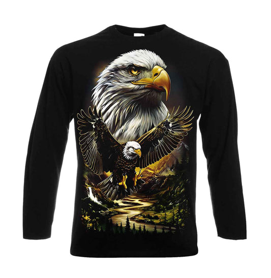 Eagle Bird Mountain Halftone | Men's Long Sleeve