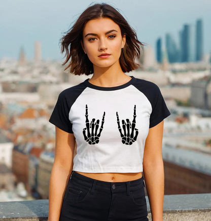 HAND BONE | LADIES RAGLAN CROP TOP