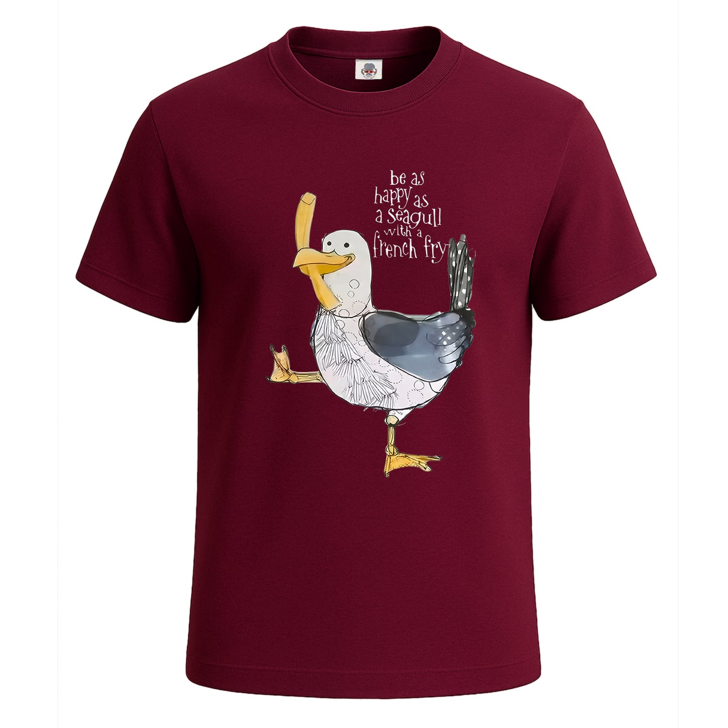 Happy As Seagull | T-Shirt For Men's Maroon Happy As Seagull | T-Shirt For Men's