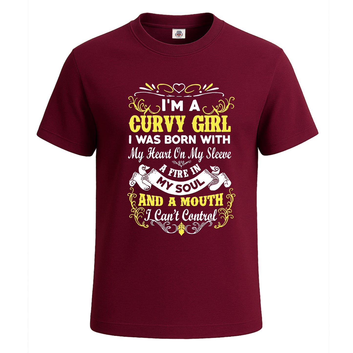 I'm A Curvy Girl I Was | T-Shirt For Men's Maroon I'm A Curvy Girl I Was | T-Shirt For Men's