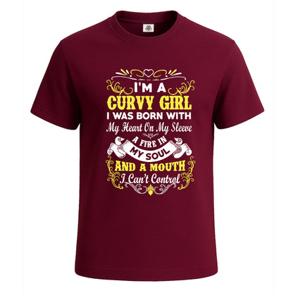 I'm A Curvy Girl I Was | T-Shirt For Men's Maroon I'm A Curvy Girl I Was | T-Shirt For Men's
