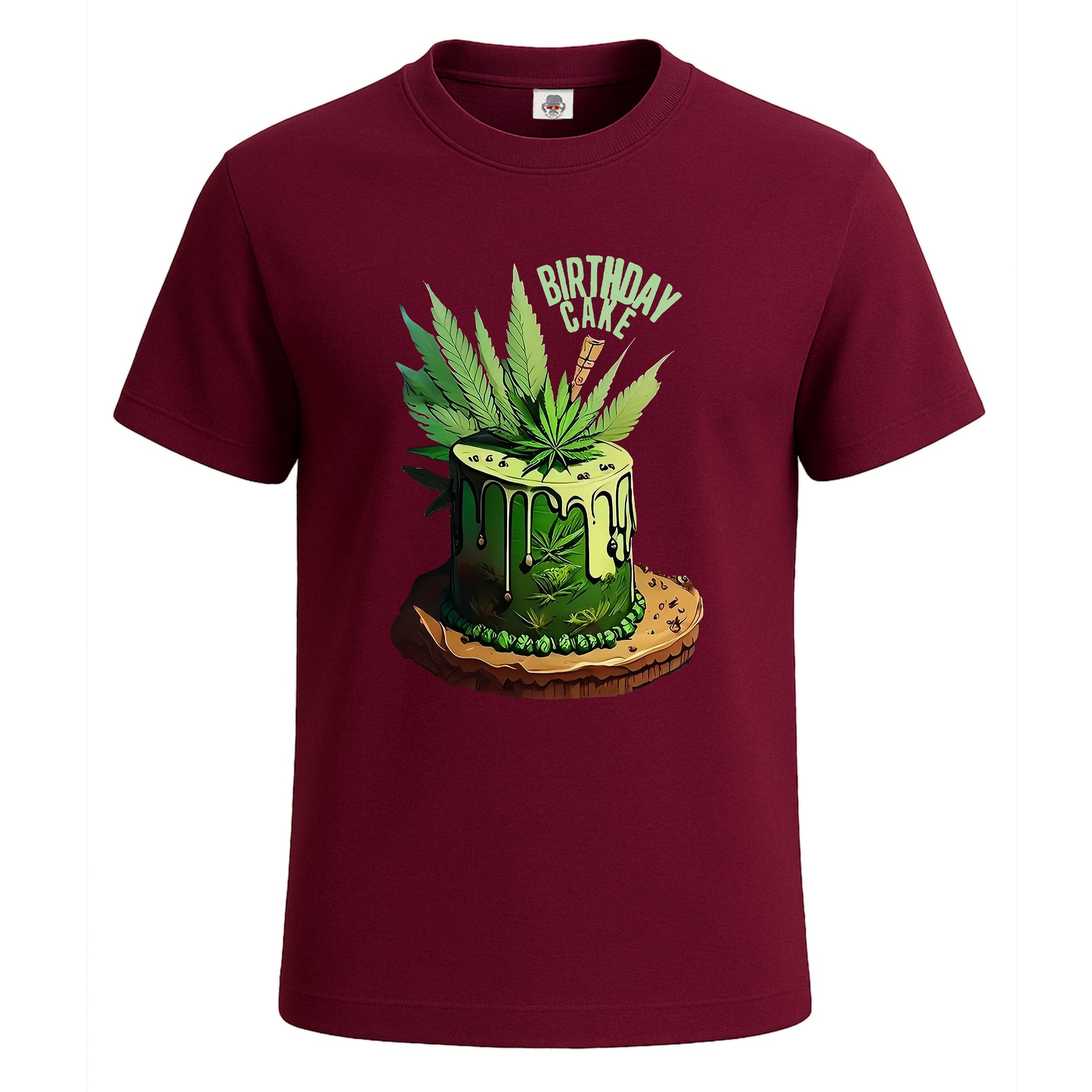 Birthday Cake Cannabis | T-Shirt For Men's Maroon Birthday Cake Cannabis | T-Shirt For Men's