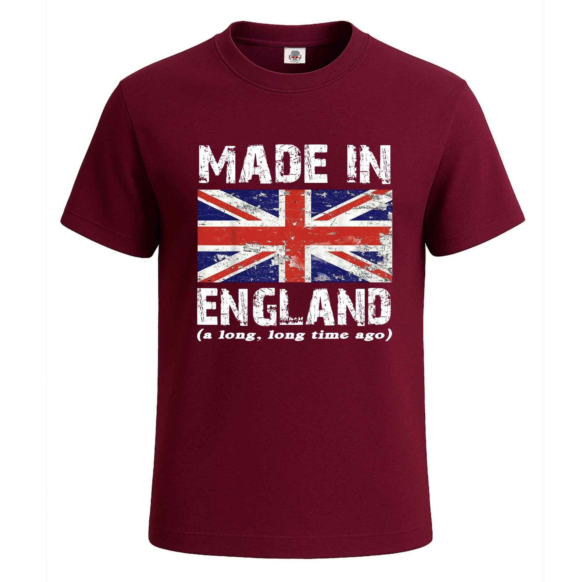 Made In England A Long Ago | T-Shirt For Men's Maroon Made In England A Long Ago | T-Shirt For Men's