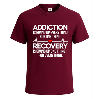 Addiction Is Giving Up | T-Shirt For Men's Maroon Addiction Is Giving Up | T-Shirt For Men's