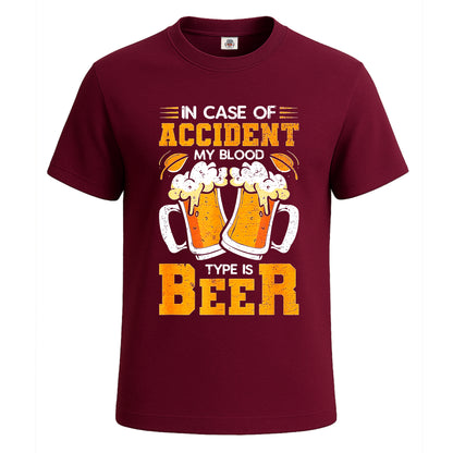 In Case of Accident | T-Shirt For Men's Maroon In Case of Accident | T-Shirt For Men's
