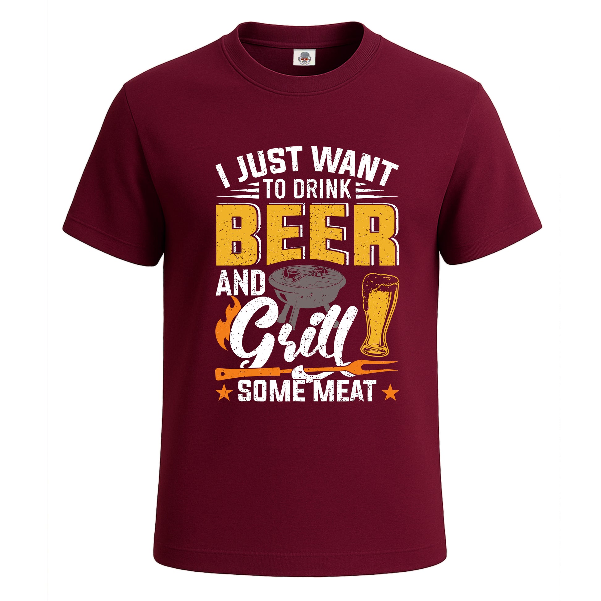 I Just Want To Drink Beer | T-Shirt For Men's Maroon I Just Want To Drink Beer | T-Shirt For Men's