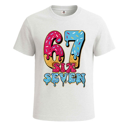 Baseball Drip Number 67 | T-Shirt For Men's WHITE T-SHIRT Baseball Drip Number 67 | T-Shirt For Men's