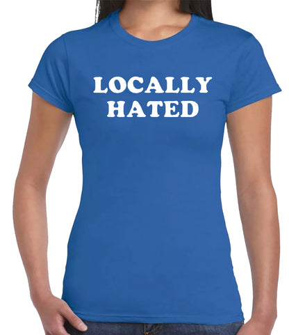 LOCALLY HATED | LADIES T-SHIRT ROYAL BLUE T-SHIRT WHITE PRINT LOCALLY HATED | LADIES T-SHIRT