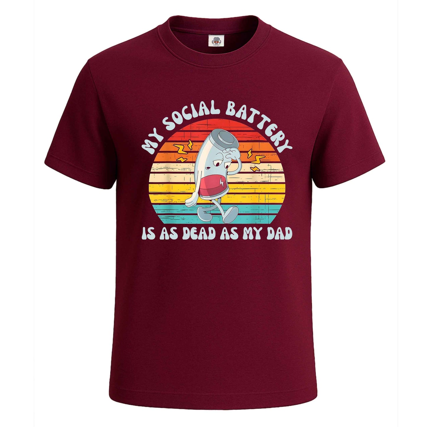 My Social Battery Is As | T-Shirt For Men's Maroon My Social Battery Is As | T-Shirt For Men's