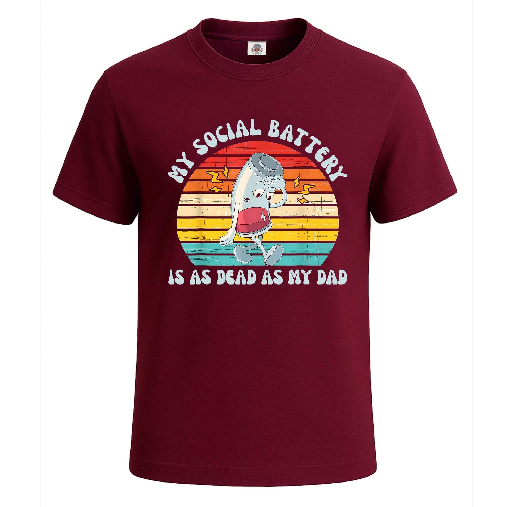 My Social Battery Is As | T-Shirt For Men's Maroon My Social Battery Is As | T-Shirt For Men's