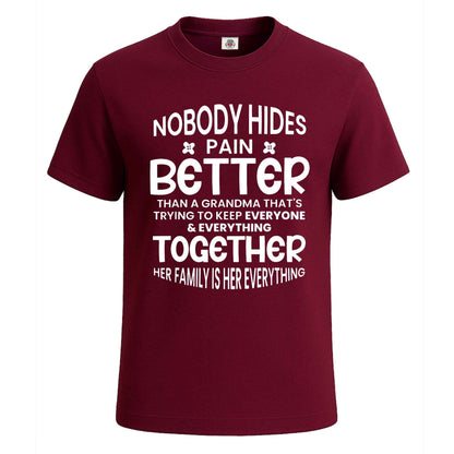 Nobody Hidee Pain | T-Shirt For Men's Maroon Nobody Hidee Pain | T-Shirt For Men's