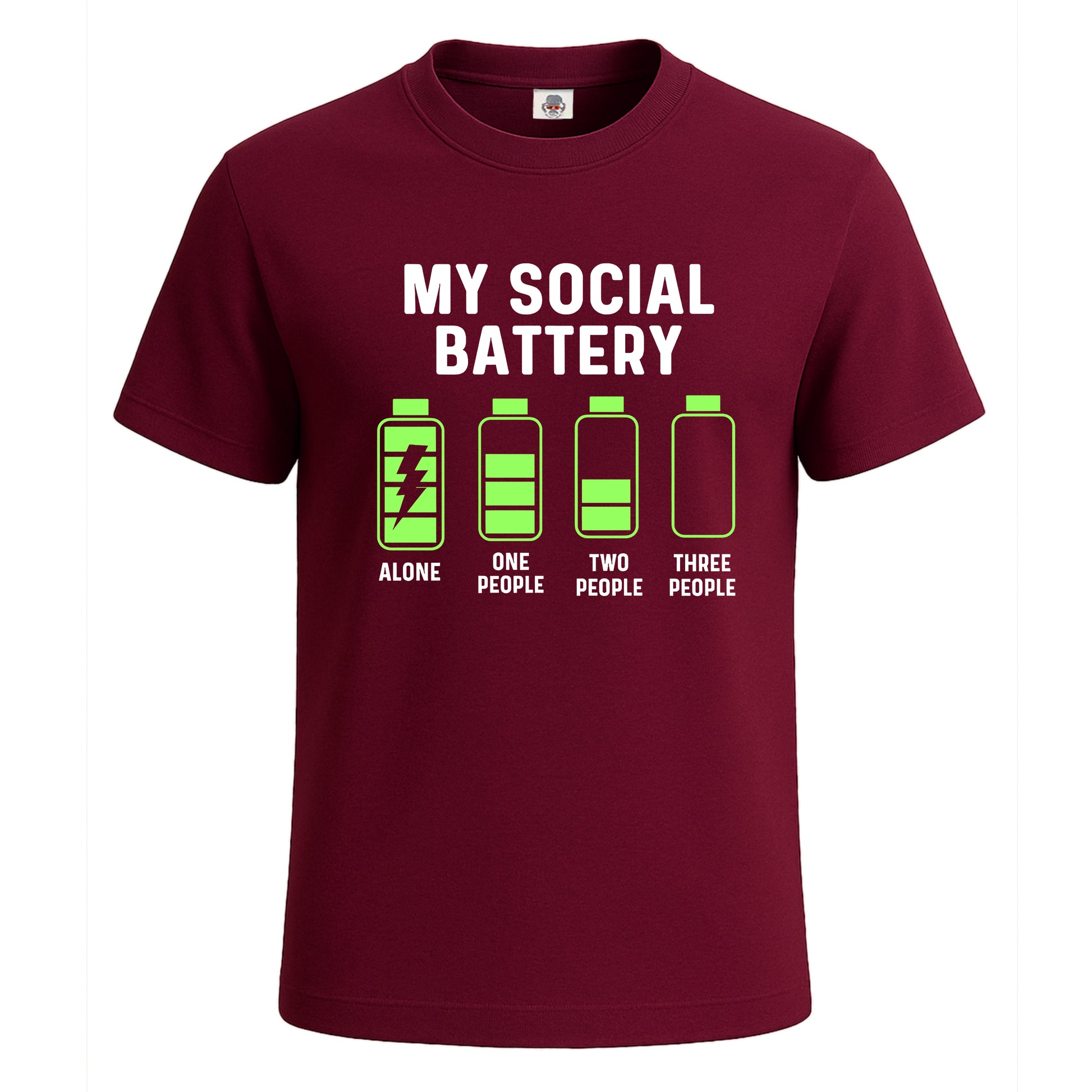 My Social Battery Alone | T-Shirt For Men's Maroon My Social Battery Alone | T-Shirt For Men's