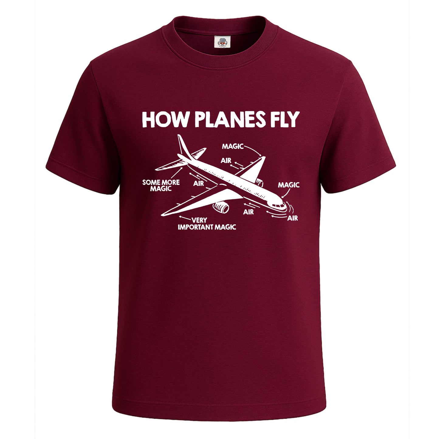 How Planes Fly Aerospace | T-Shirt For Men's Maroon How Planes Fly Aerospace | T-Shirt For Men's