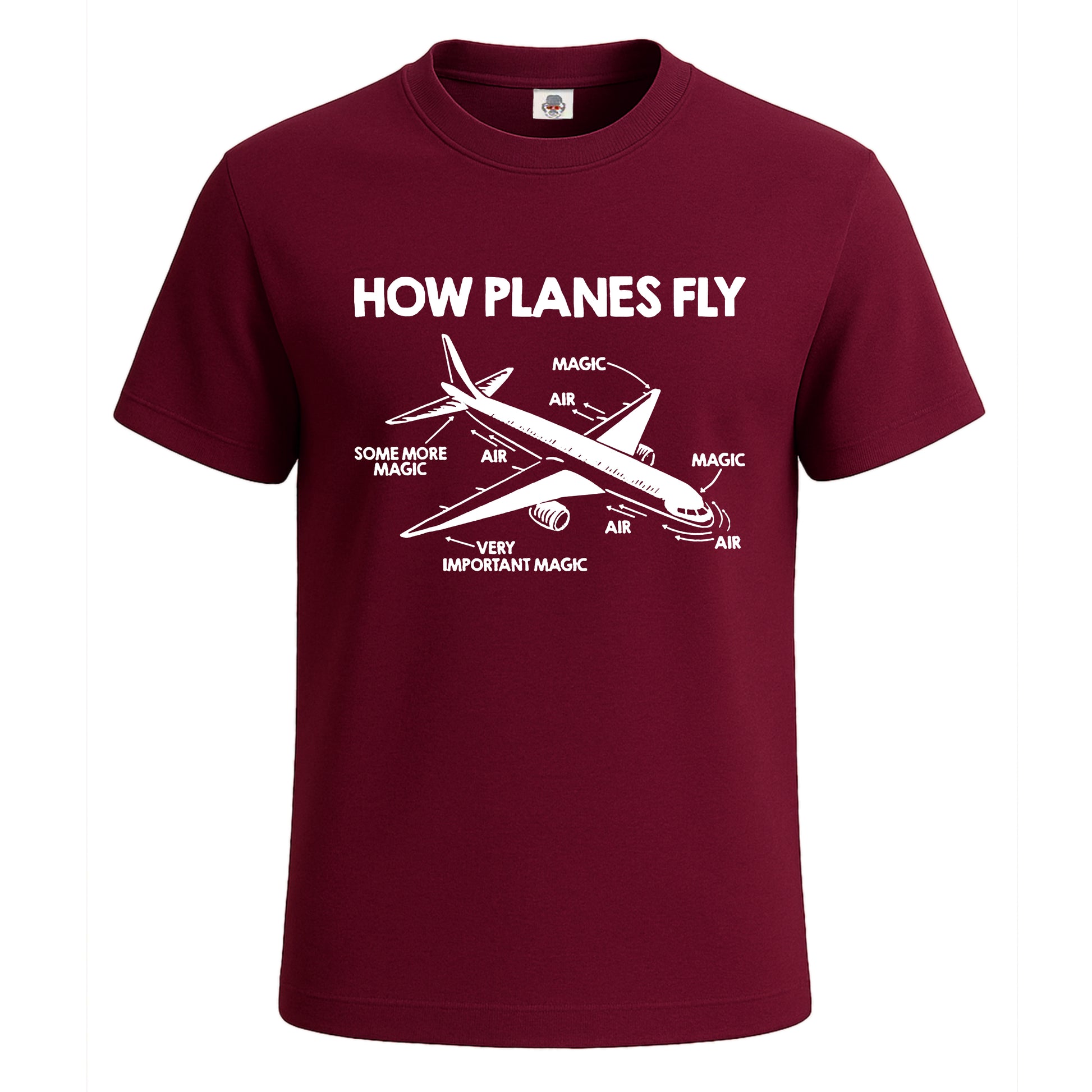 How Planes Fly Aerospace | T-Shirt For Men's Maroon How Planes Fly Aerospace | T-Shirt For Men's