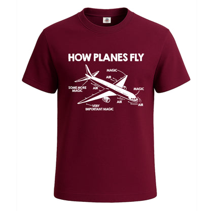 How Planes Fly Aerospace | T-Shirt For Men's Maroon How Planes Fly Aerospace | T-Shirt For Men's