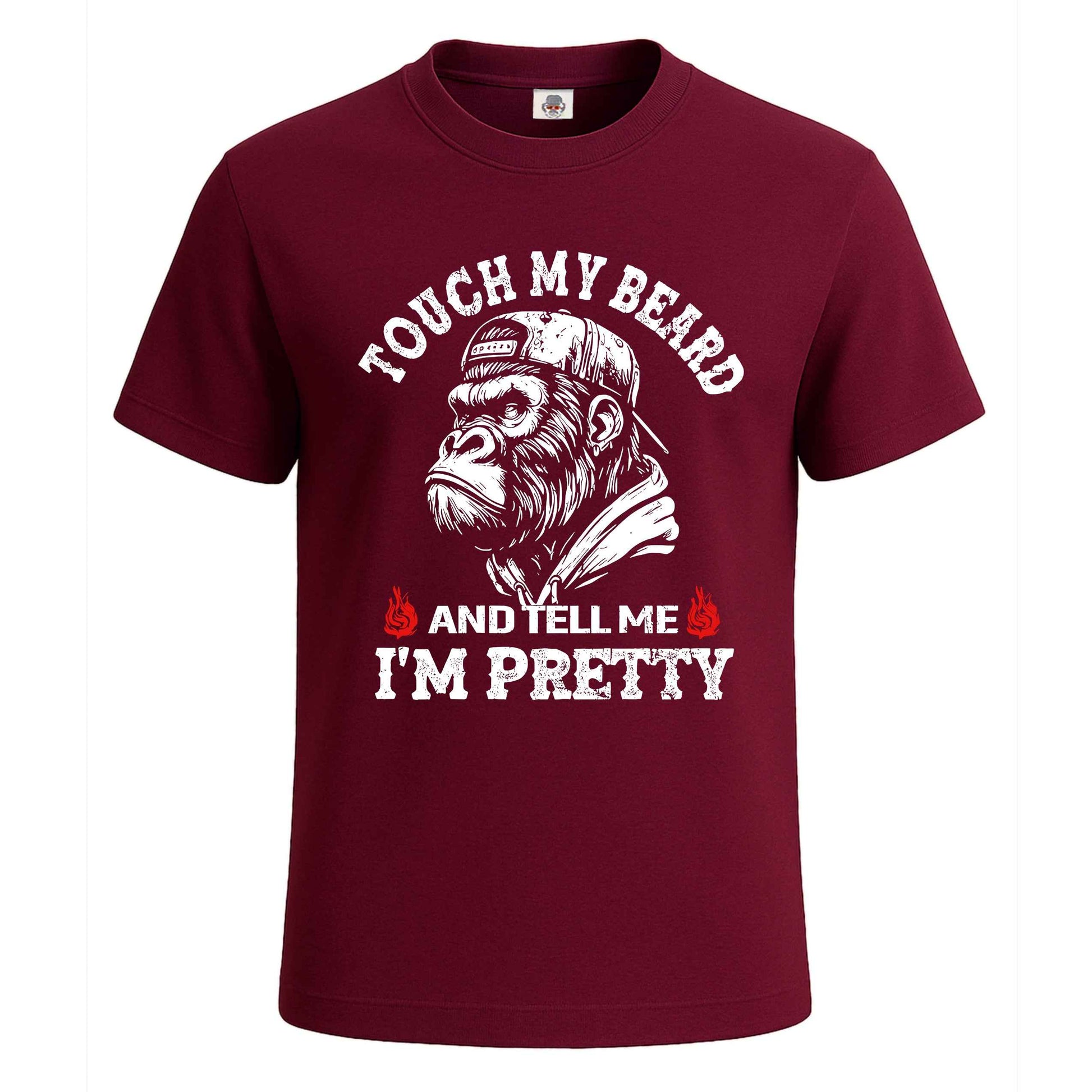 TOUCH MY BEARD AND | T-Shirt For Men's Maroon TOUCH MY BEARD AND | T-Shirt For Men's