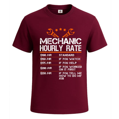 Mechanic Hourly Rate | T-Shirt For Men's Maroon Mechanic Hourly Rate | T-Shirt For Men's