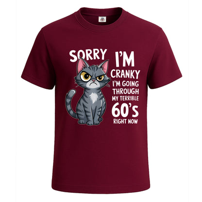 Cat Sorry I'm Cranky | T-Shirt For Men's Maroon Cat Sorry I'm Cranky | T-Shirt For Men's