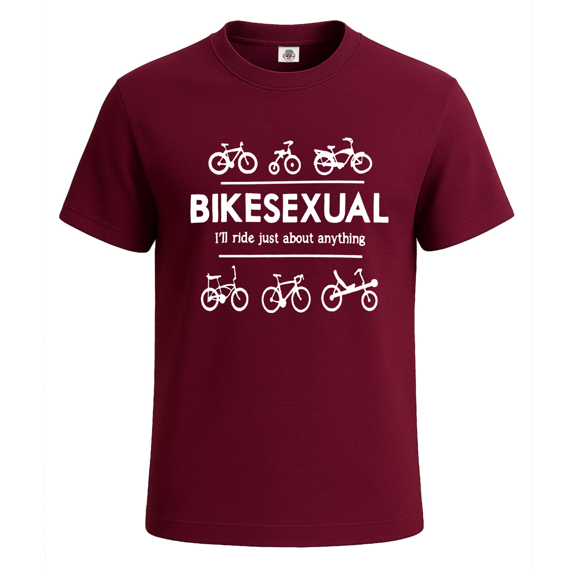 Bike Sexual I Ride Just | T-Shirt For Men's Maroon Bike Sexual I Ride Just | T-Shirt For Men's