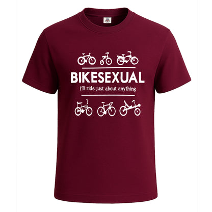 Bike Sexual I Ride Just | T-Shirt For Men's Maroon Bike Sexual I Ride Just | T-Shirt For Men's