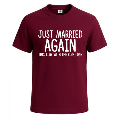 Just Married Again | T-Shirt For Men's Maroon Just Married Again | T-Shirt For Men's