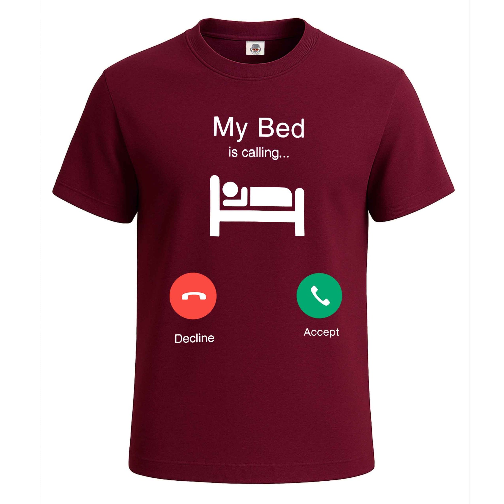 My Bed is Calling Lazy | T-Shirt For Men's Maroon My Bed is Calling Lazy | T-Shirt For Men's