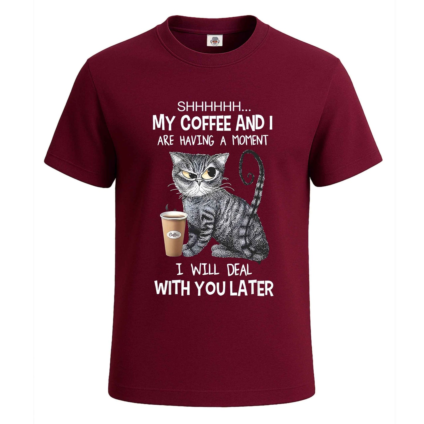 My Coffee And | T-Shirt For Men's Maroon My Coffee And | T-Shirt For Men's