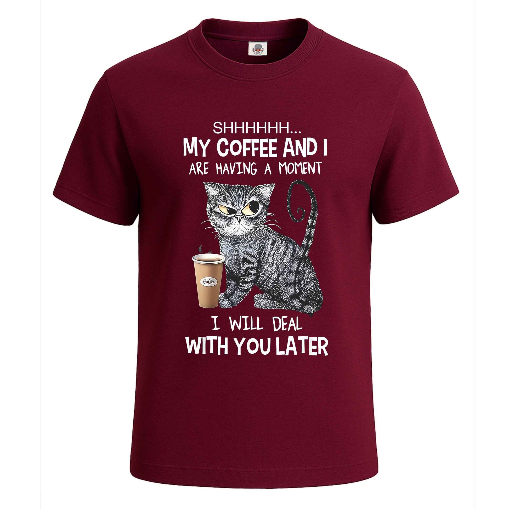 My Coffee And | T-Shirt For Men's Maroon My Coffee And | T-Shirt For Men's