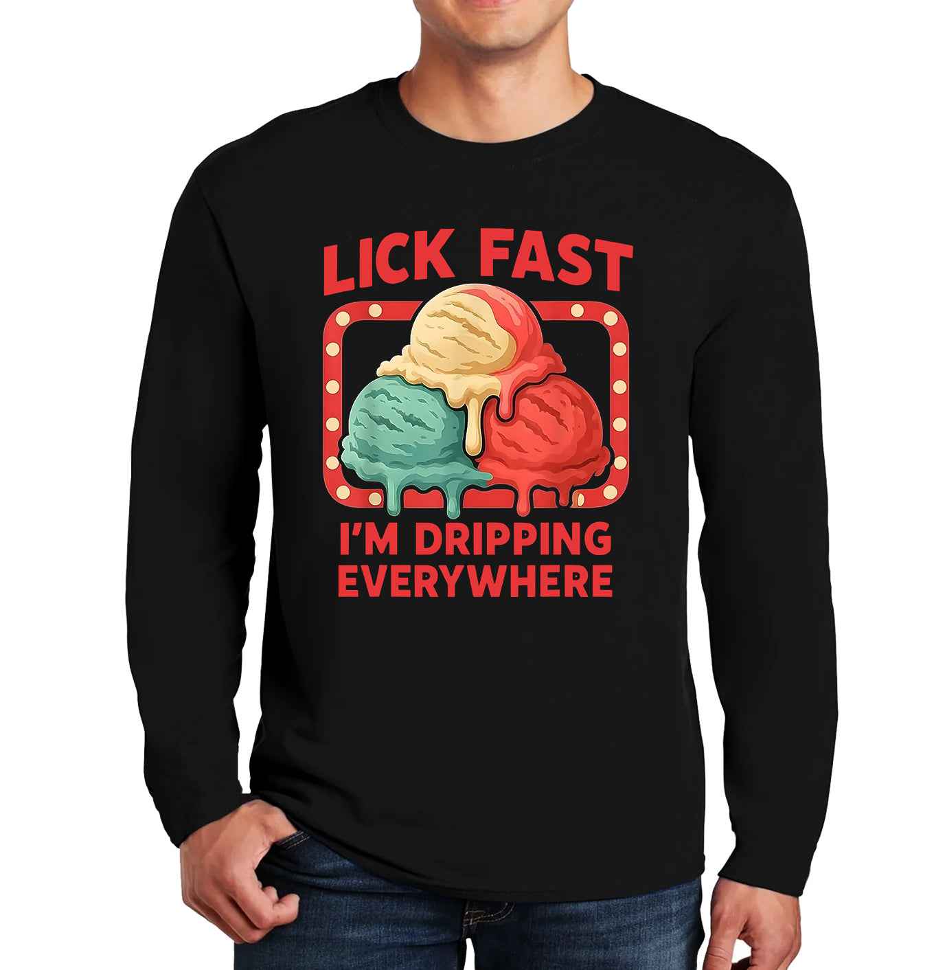 Lick Fast Melting Ice Cream | Men's Long Sleeve Lick Fast Melting Ice Cream | Men's Long Sleeve