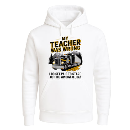 My Teacher Was Wrong | Hoody For Men's WHITE HOODY My Teacher Was Wrong | Hoody For Men's