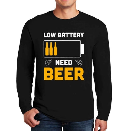 Low Battery Need Beer | Men's Long Sleeve