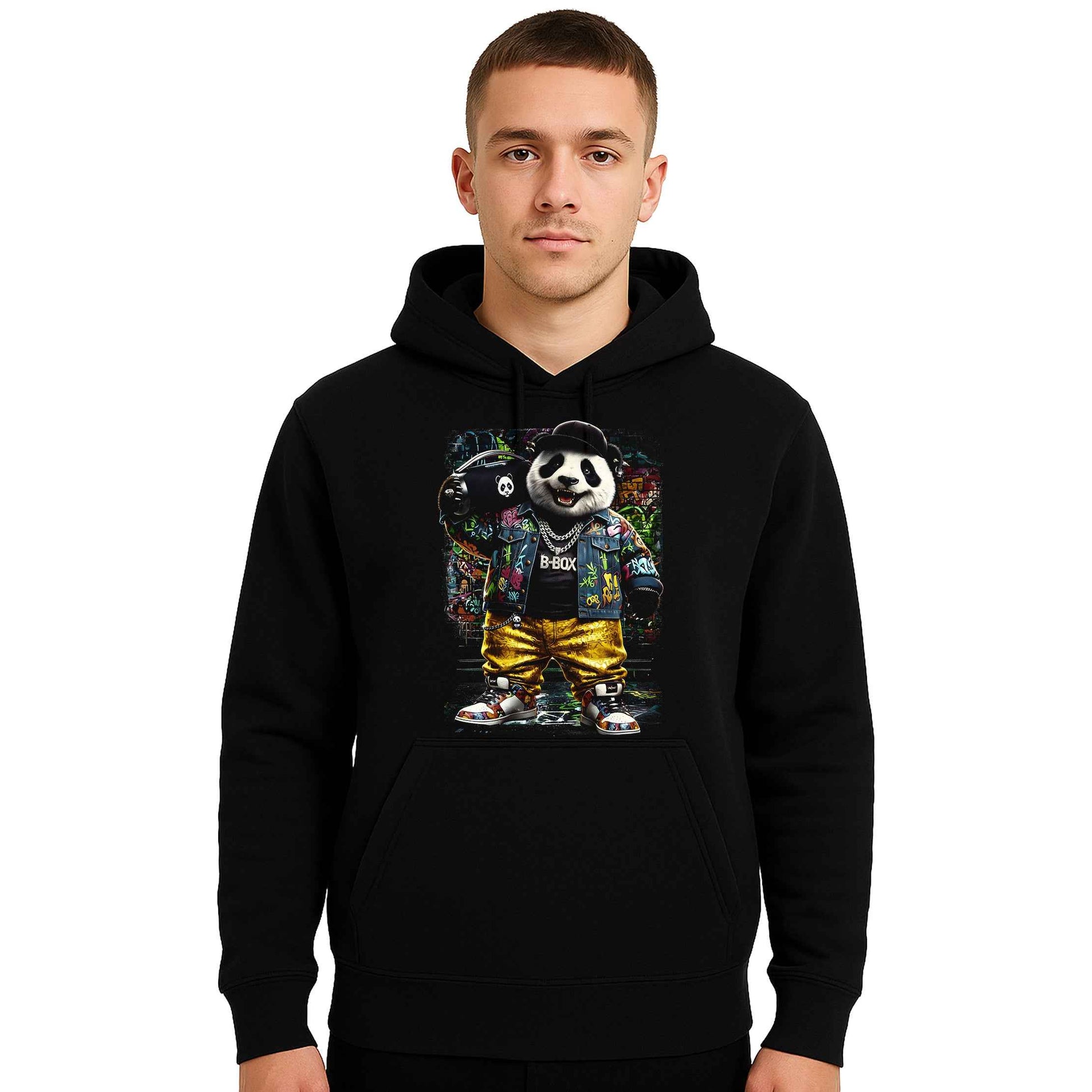 Rock Cute Panda Halftone | Hoody For Men's