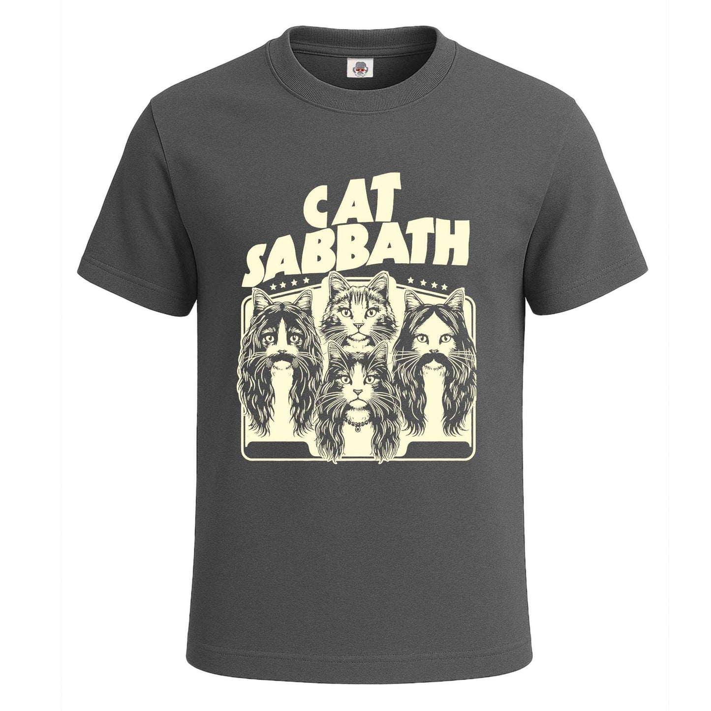 Cat Sabbath Novelty | T-Shirt For Men's Charcoal Cat Sabbath Novelty | T-Shirt For Men's