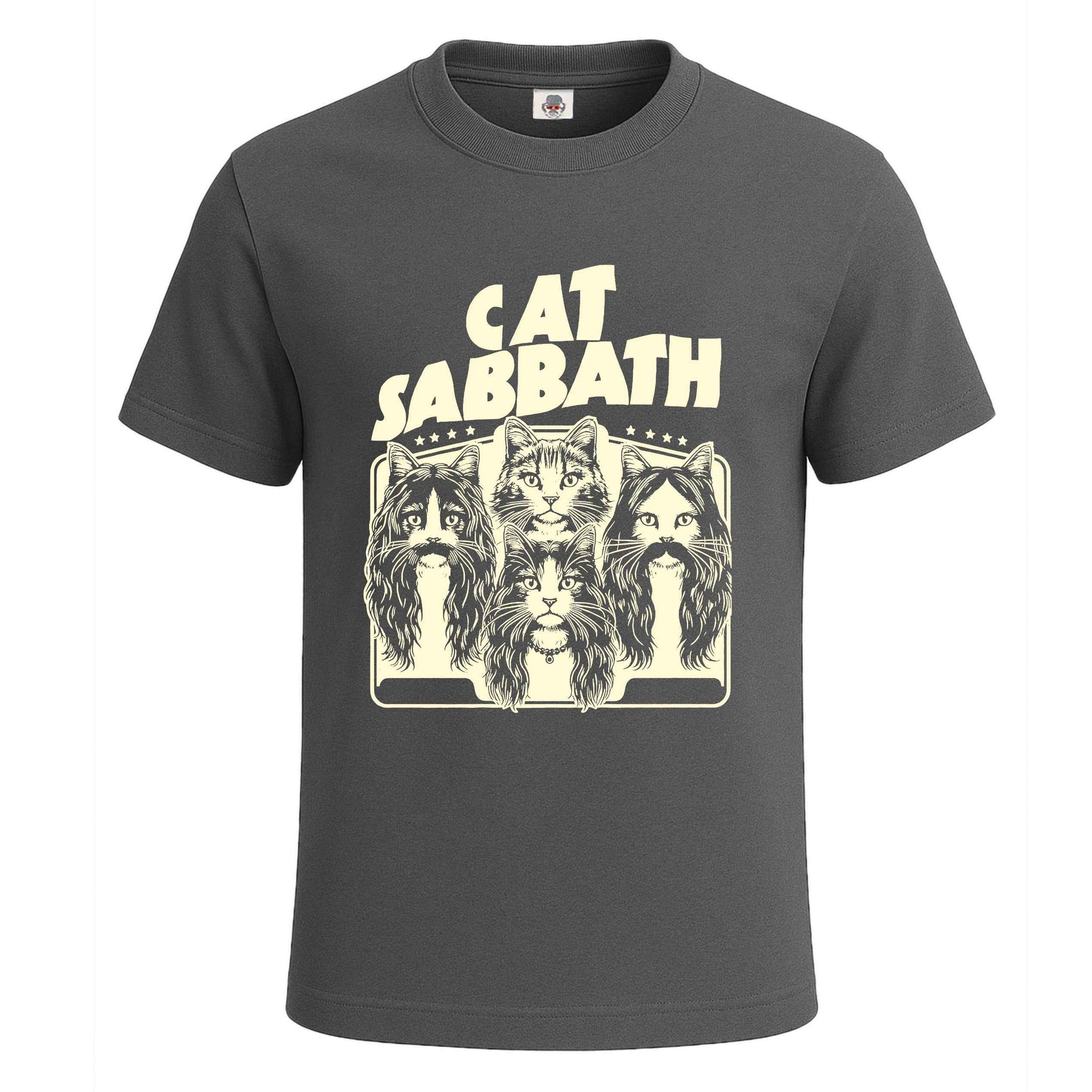 Cat Sabbath Novelty | T-Shirt For Men's Charcoal Cat Sabbath Novelty | T-Shirt For Men's