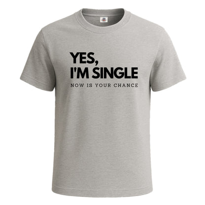 Yes I'm Single Now | T-Shirt For Men's SPORT GREY T-SHIRT Yes I'm Single Now | T-Shirt For Men's